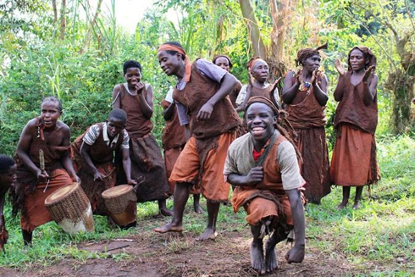 A group of Batwa traditional dancers
